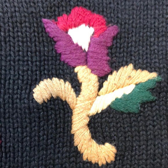 Vintage 80’s The Bay Embroidered Floral Cardigan - Picture 13 of 17